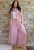 Arbi Gingham Pocket Culotte Pant Indian Pink